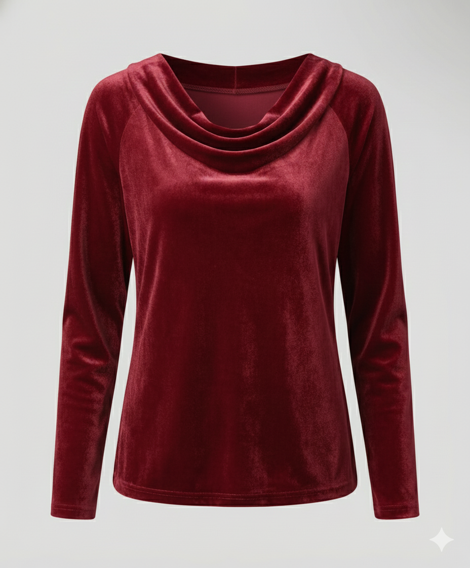 Elegantes Samtshirt Damen Lässig