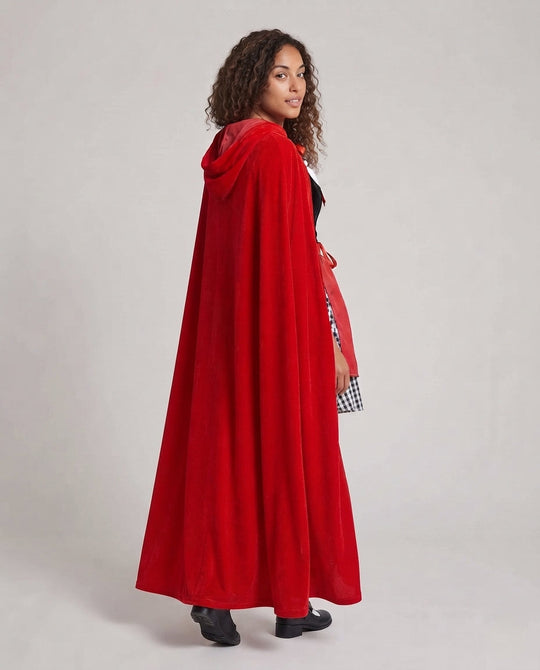 Damen Märchenhaftes Rotkäppchen Kostüm mit schimmerndem Überröckchen und detailverzierten Akzenten Shop Nory