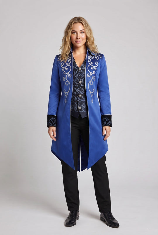 Damen elegante Frack mit aufwendigen Verzierungen und edlen Akzenten Shop Nory
