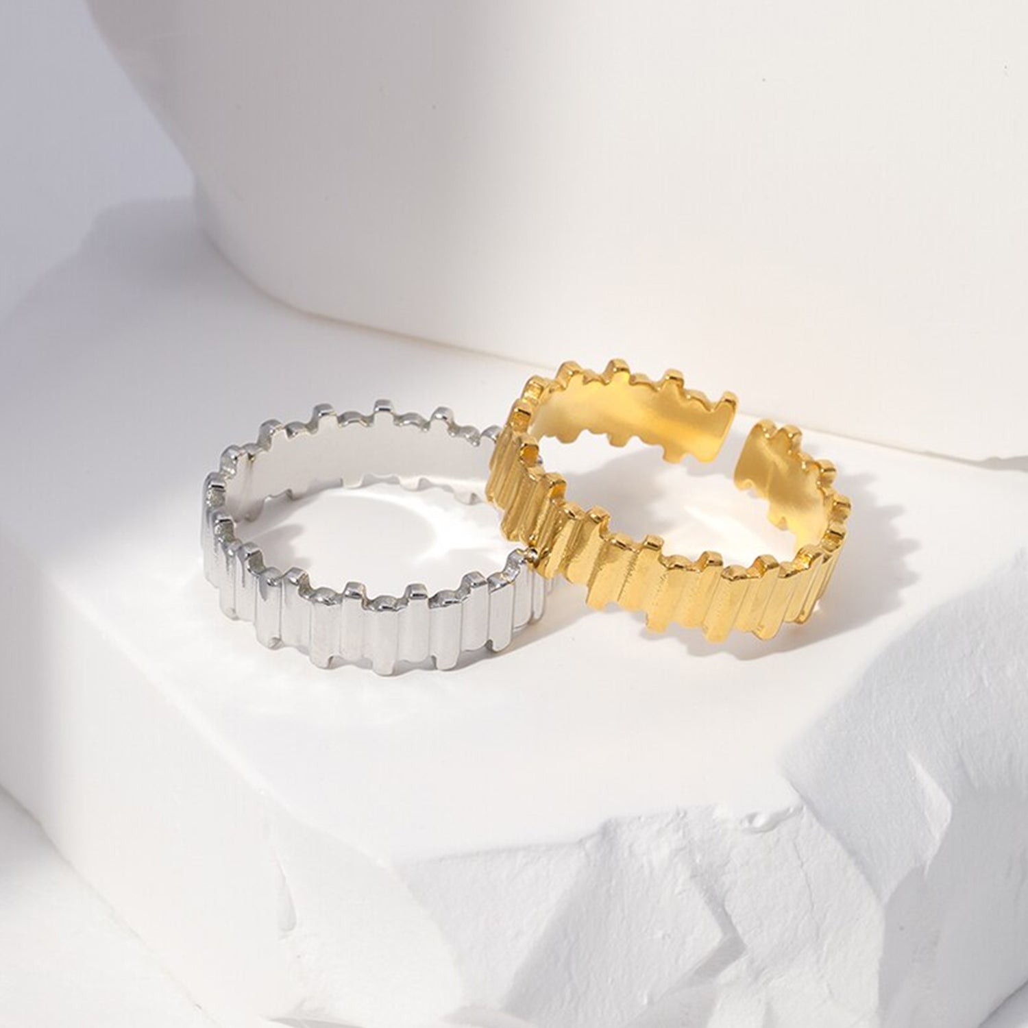 Minimalistischer Edelstahl Geometrischer Ring | Shop Nory
