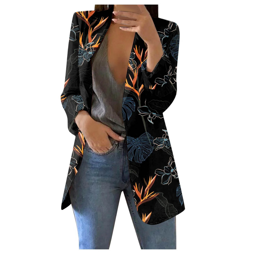 Bedruckte Damen-Cropped-Blazer