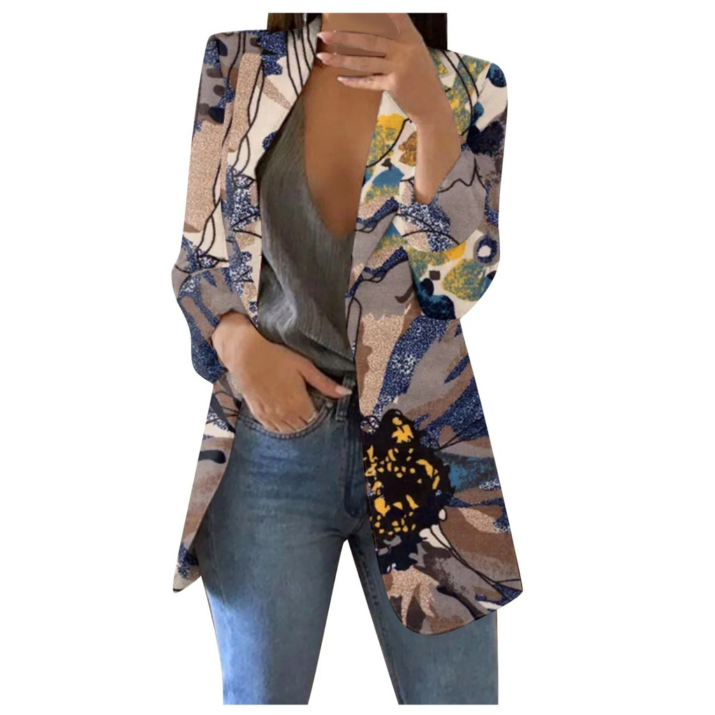 Bedruckte Damen-Cropped-Blazer
