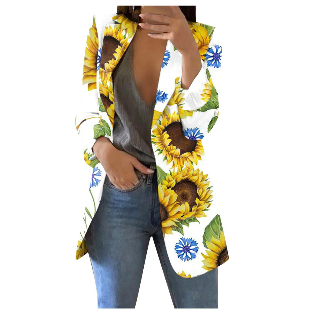 Bedruckte Damen-Cropped-Blazer