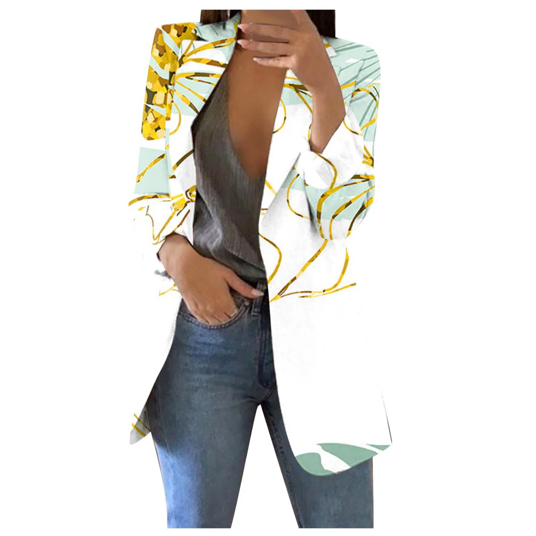 Bedruckte Damen-Cropped-Blazer