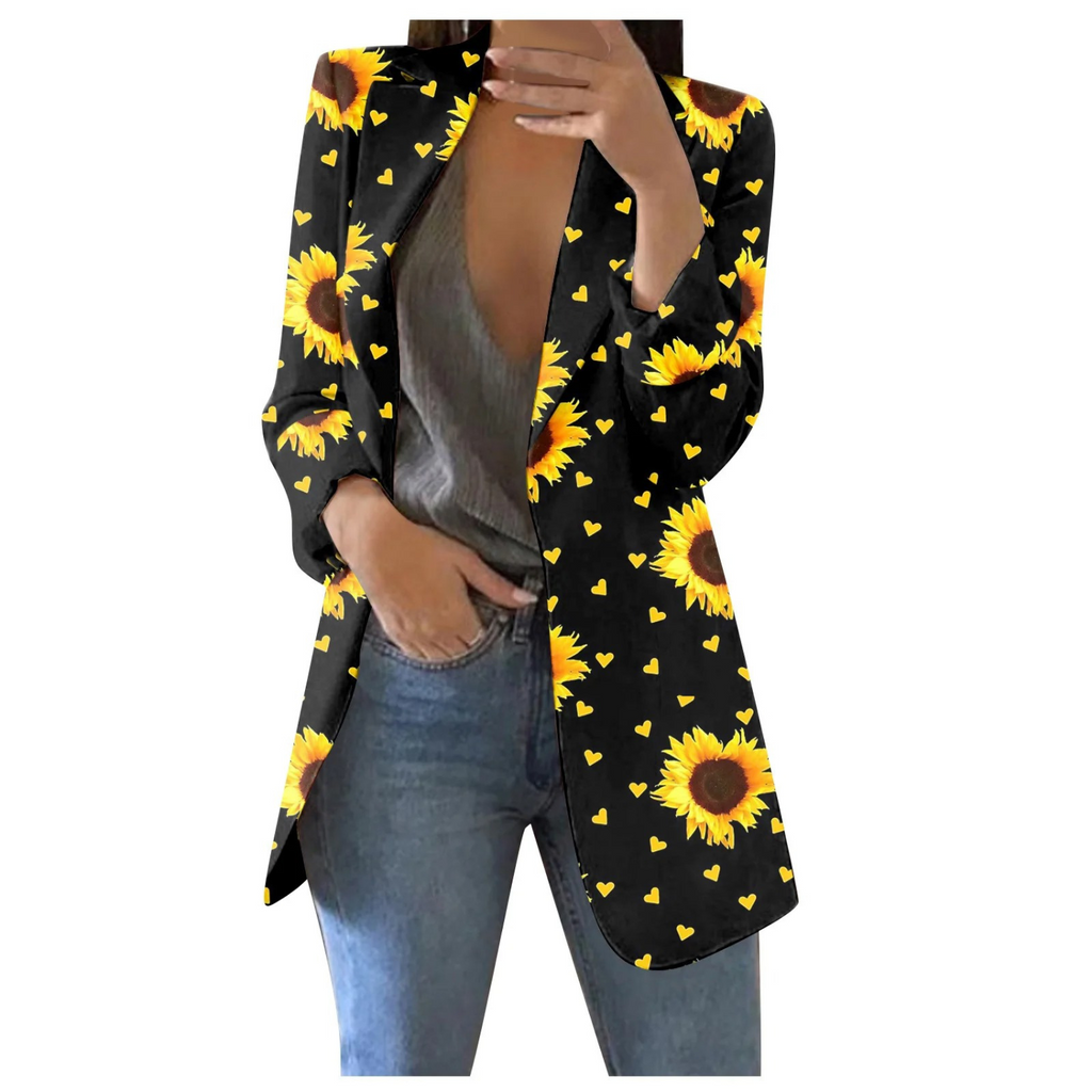 Bedruckte Damen-Cropped-Blazer