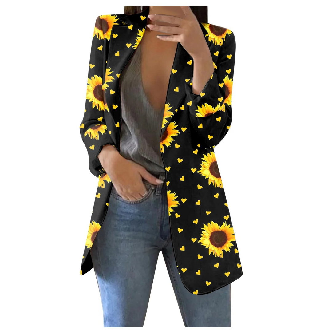 Bedruckte Damen-Cropped-Blazer
