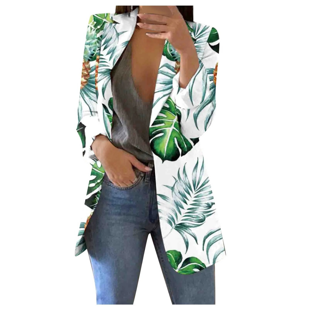 Bedruckte Damen-Cropped-Blazer