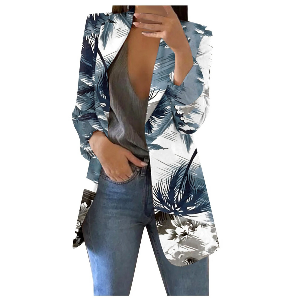 Bedruckte Damen-Cropped-Blazer
