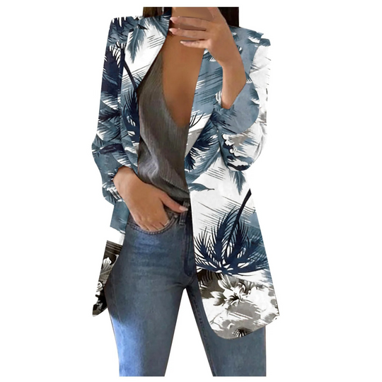 Bedruckte Damen-Cropped-Blazer