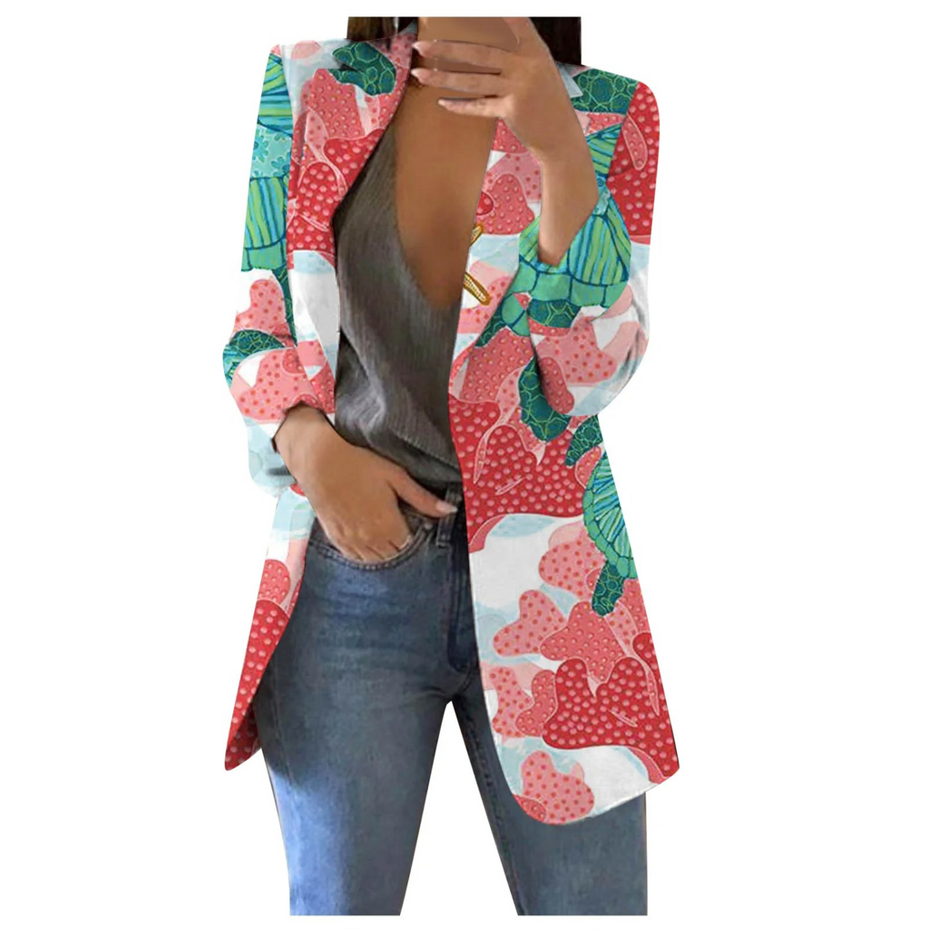 Bedruckte Damen-Cropped-Blazer
