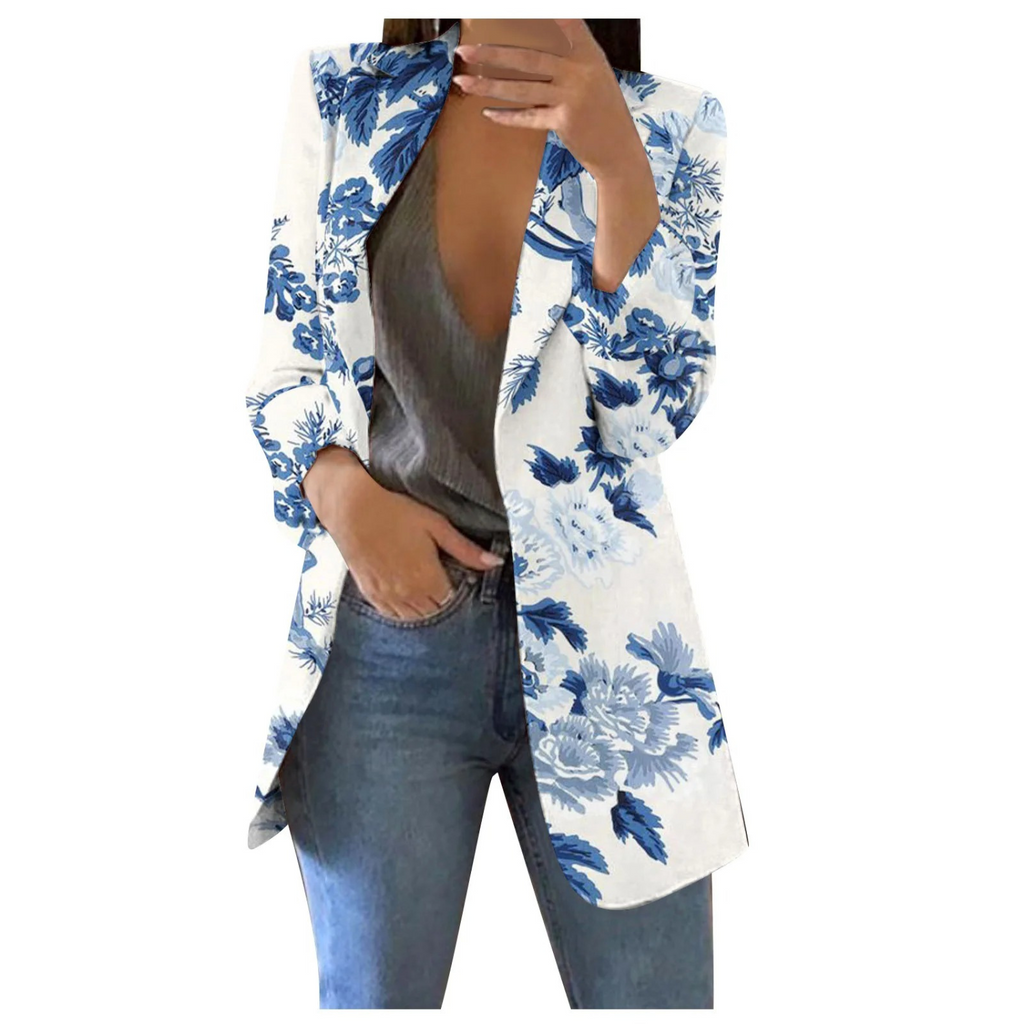 Bedruckte Damen-Cropped-Blazer
