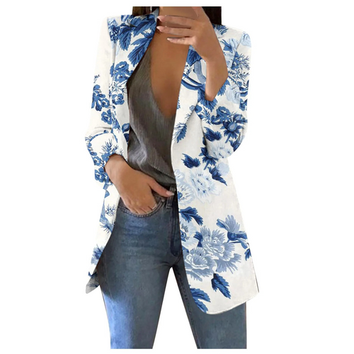 Bedruckte Damen-Cropped-Blazer