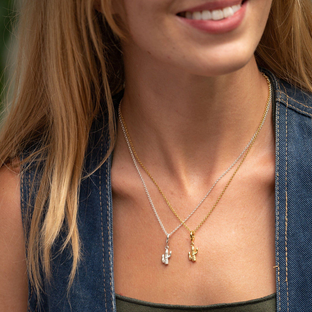 Gold Cactus Charm Halskette | Shop Nory