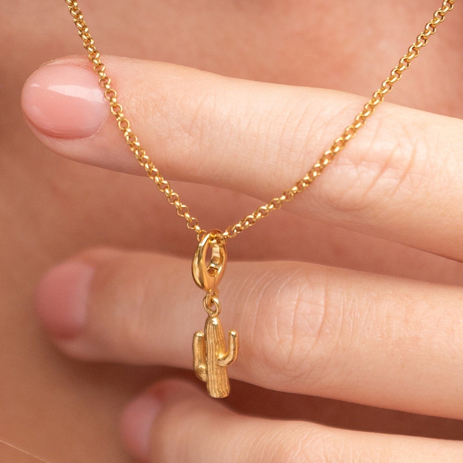 Gold Cactus Charm Halskette | Shop Nory