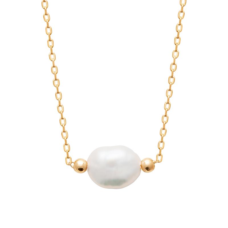 Kette mit Süßwasser-Zuchtperle, Vergoldet – Eleganz und Natürliche Schönheit | Shop Nory