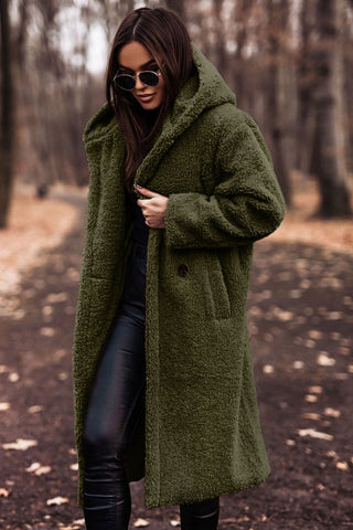 Damen Teddy Mantel mit Kapuze | ShopNory