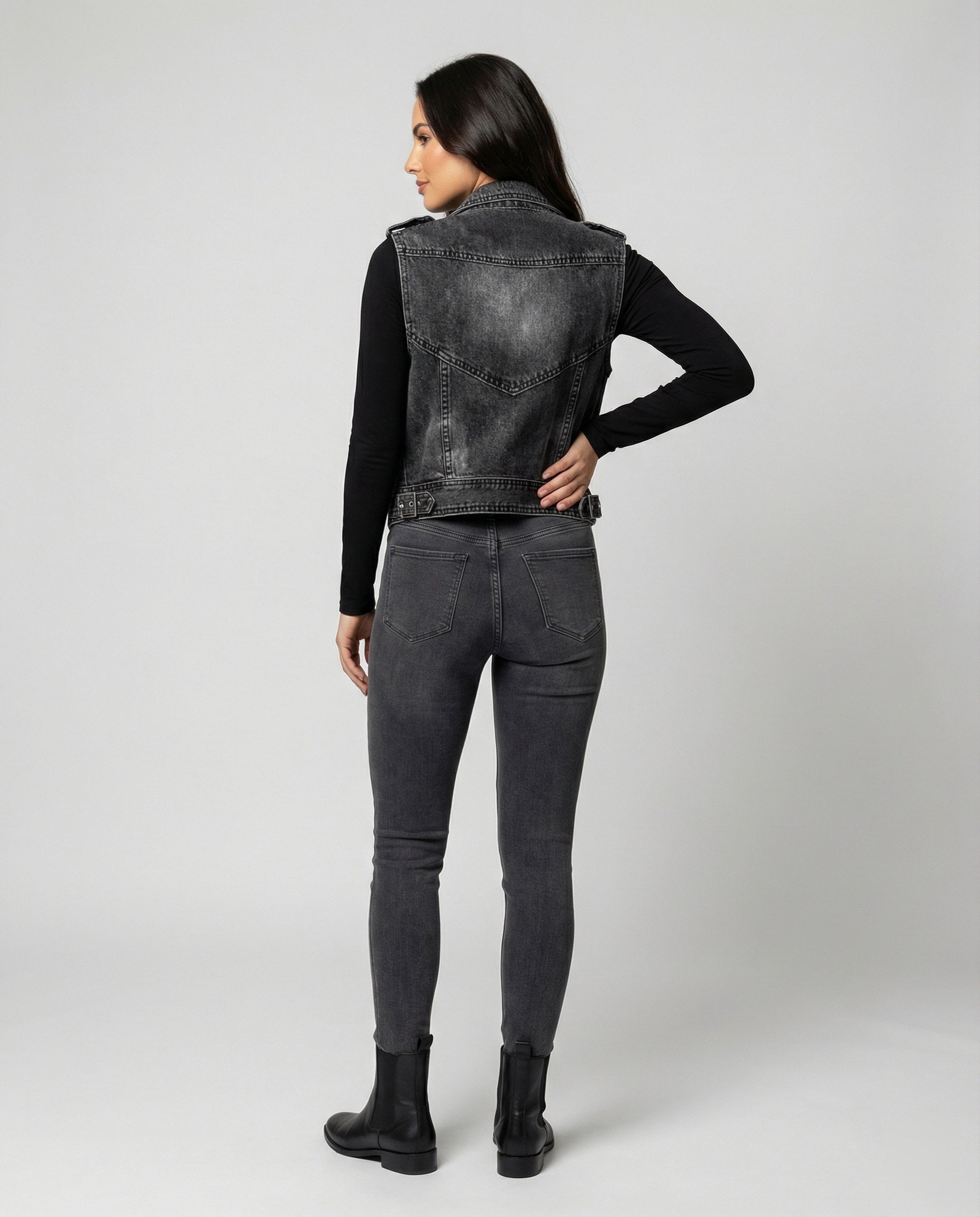 Damen Denim Weste