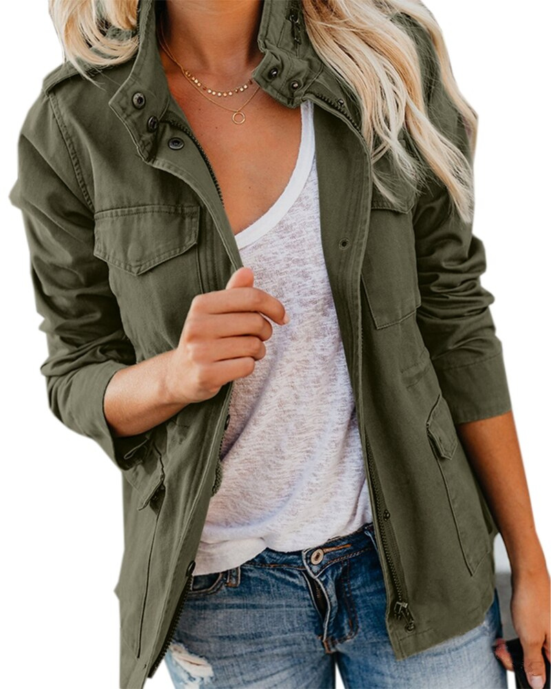 Damen Leichte Übergangsjacke mit Reißverschluss & Taschen