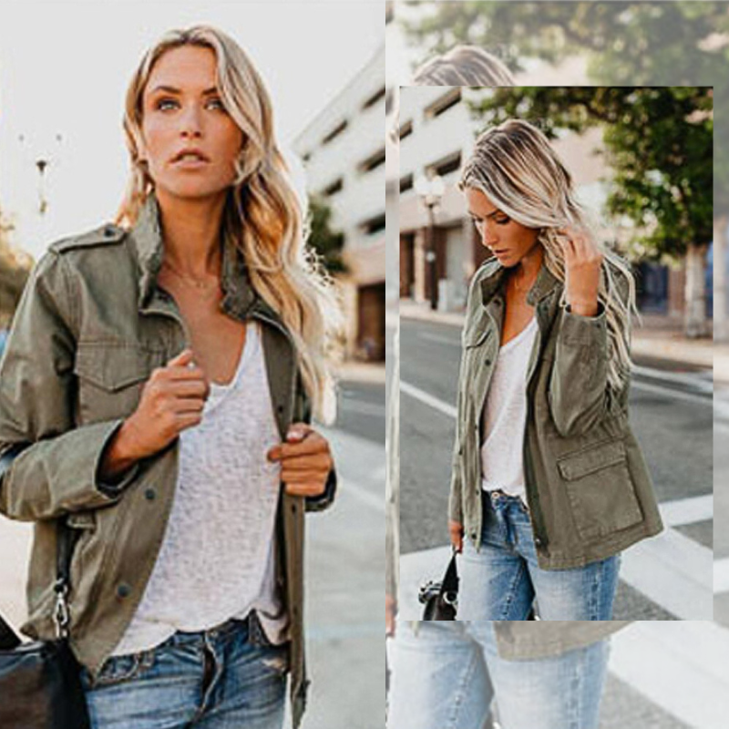 Damen Leichte Übergangsjacke mit Reißverschluss & Taschen