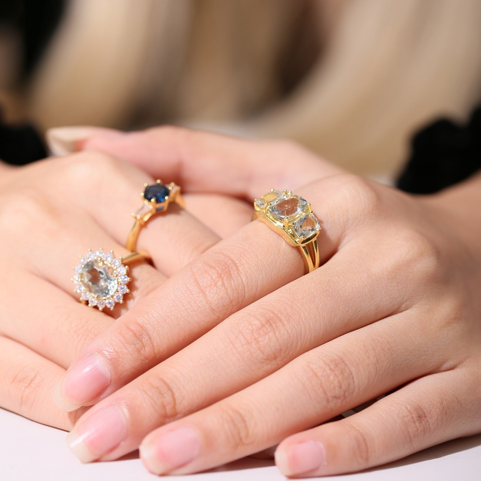 Prinzessin Diana Ring mit natürlichem grünen Amethyst | Shop Nory