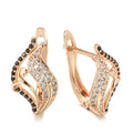 Damen Roségold Lockenblattform natürliche Kristallohrringe | Shop Nory