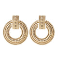 Damen Gold Rundring Disc Statement Geometric Interlock Panel Ohrstecker | Shop Nory