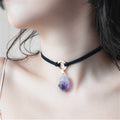 Irreguläre lila Kristall Choker-Halskette | Shop Nory