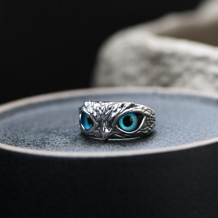 Eule des guten Glücks verstellbarer Ring in Silber und Opal | Shop Nory