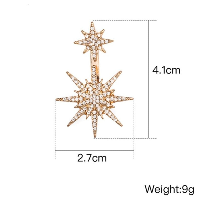 Damen Crystal Strass Große Doppelte Sechszackige Stern Ohrringe | Shop Nory