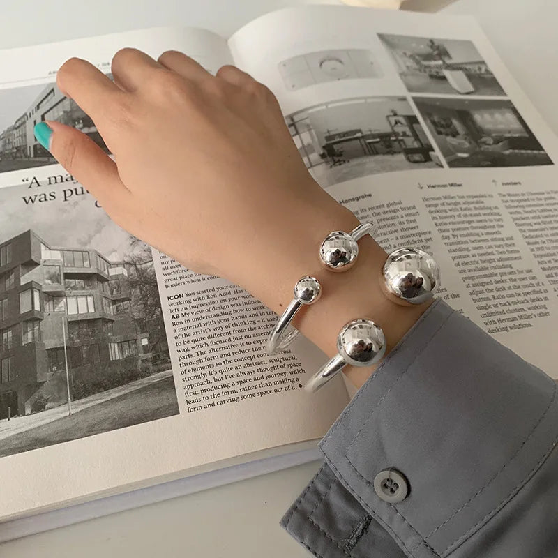 925 Sterling Silver Zwei Ball Armband | Shop Nory