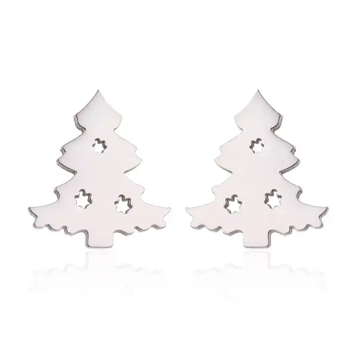Winterliche Weihnachts-Ohrstecker aus Silber | Shop Nory
