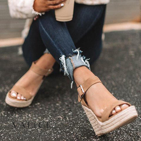 Shopnory | Orthopädische Keilabsätze mit Schnalle