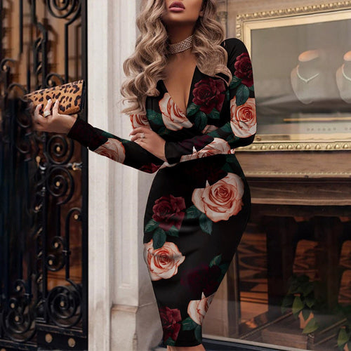 Cocktailkleid Mit V-Ausschnitt Für Damen Festkleidung