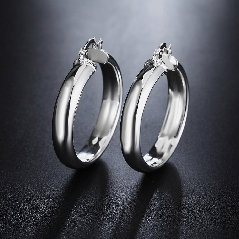 Damen 925 Silber Mittelring Creolen Hoop Ohrringe | Shop Nory