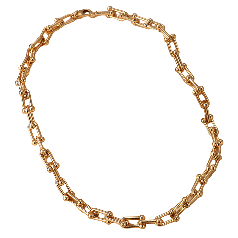 Damen Gold Dick Inter Link U Gelenk Kette Choker Halskette | Shop Nory