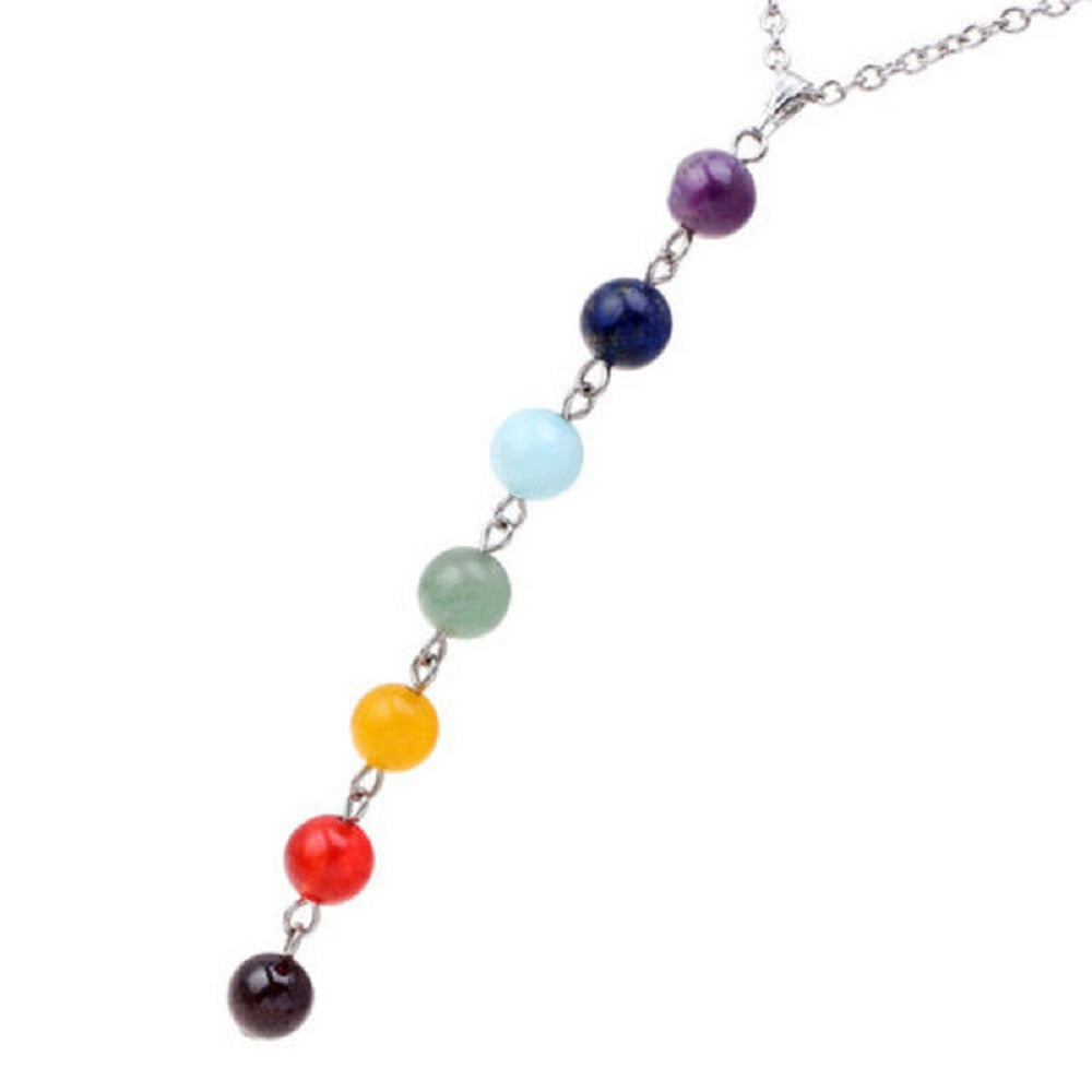 Damen 7 Chakra Edelstein Perlen Anhänger & Halskette | Shop Nory