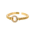 Elegante Zirkon-Kette verstellbarer Edelstahlring | Shop Nory