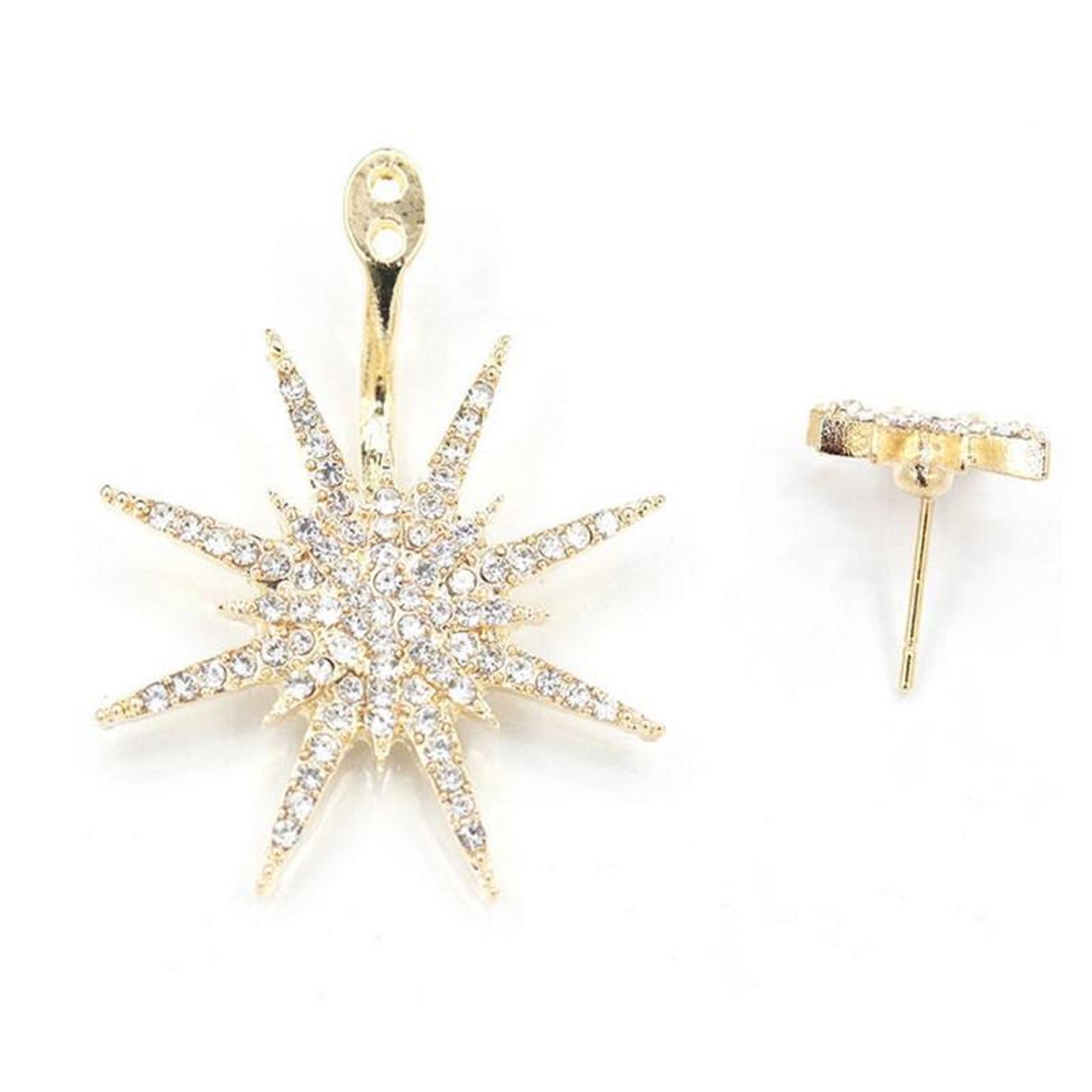 Damen Crystal Strass Große Doppelte Sechszackige Stern Ohrringe | Shop Nory