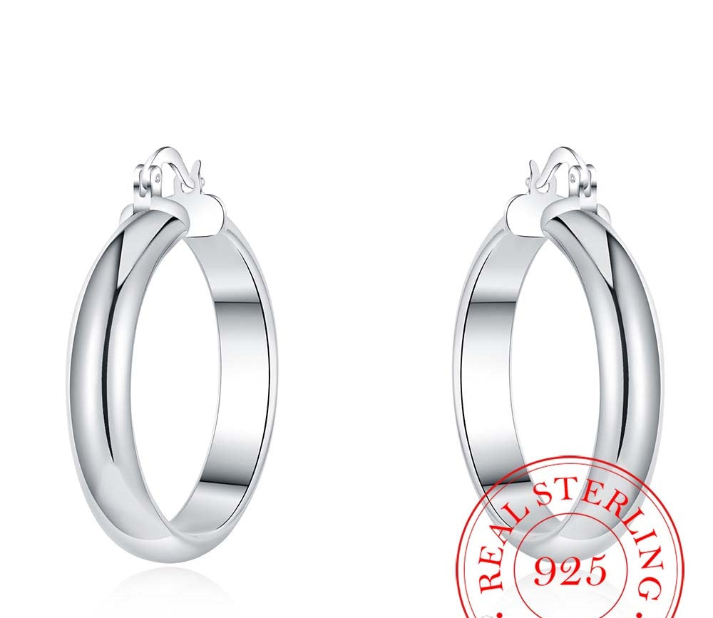 Damen 925 Silber Mittelring Creolen Hoop Ohrringe | Shop Nory