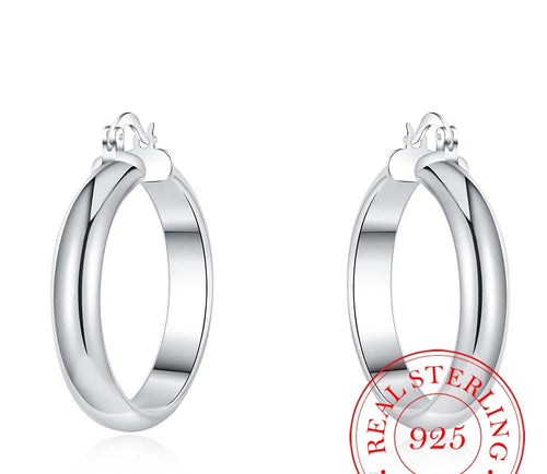Damen 925 Silber Mittelring Creolen Hoop Ohrringe | Shop Nory