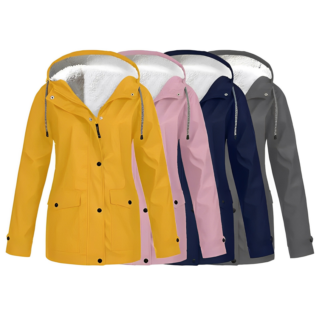 Fleecegefütterte Damen Regenjacke
