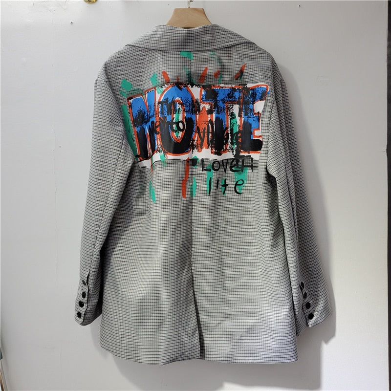 Blazer mit Druck und Tasche
