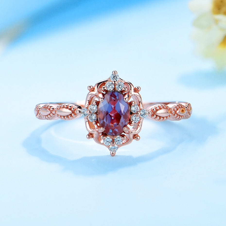 Alexandrit-Verlobungsring im Vintage-Stil | Shop Nory