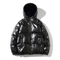 Winddichte metallische Winter-Pufferjacke