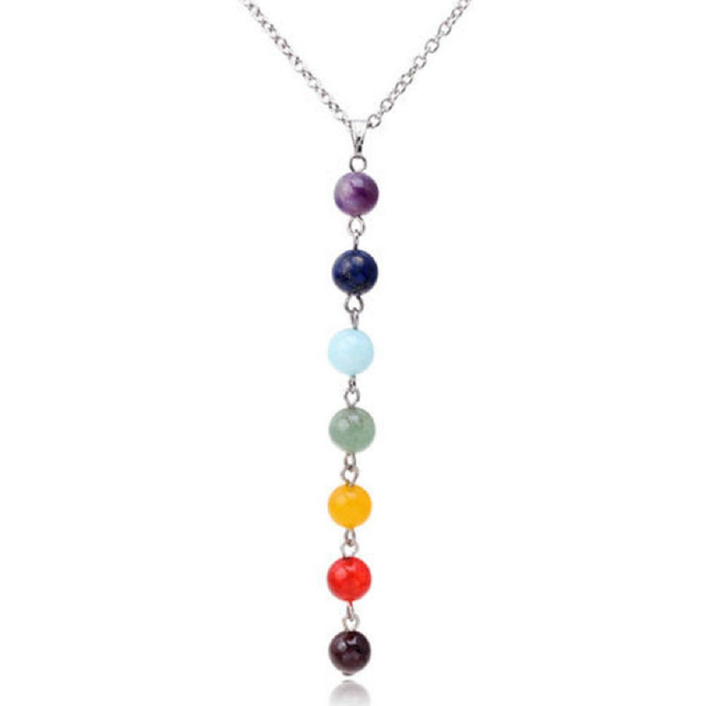 Damen 7 Chakra Edelstein Perlen Anhänger & Halskette | Shop Nory