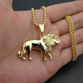 Herren Unisex Goldplattierter Fetter Solider Löwenanhänger Links Kettenhalskette | Shop Nory