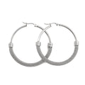 Damen Edelstahl Kreis Schlichte Korbwaren Silber Creolen | Shop Nory