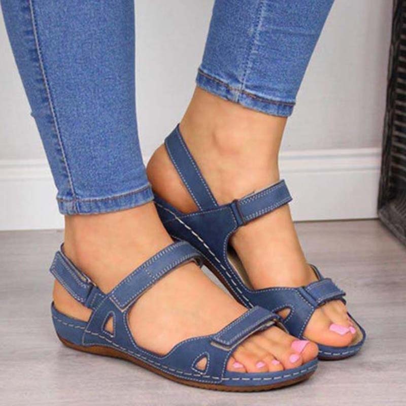Bliss Clark Orthopädische Sommersandalen mit Klettverschluss für Frauen