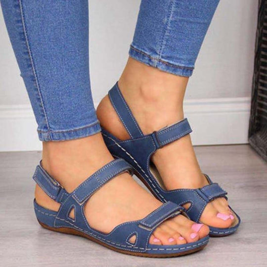 Bliss Clark Orthopädische Sommersandalen mit Klettverschluss für Frauen