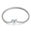 925 Sterling Silver Herz Mondstein Grundlegende Kettenarmbänder | Shop Nory